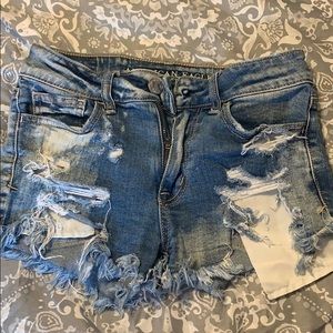 Adorable highly distressed jean shorts